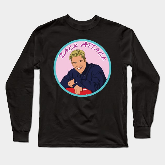 Zack Morris Zack Attack Long Sleeve T-Shirt by NostalgiaUltra